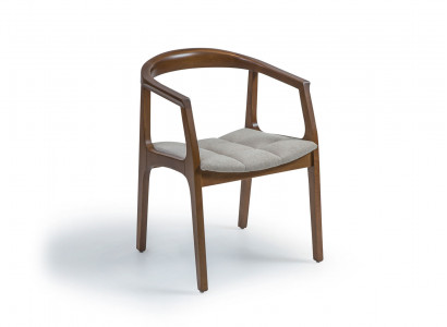Brown chair with armrests modern dining room wooden chair interior design